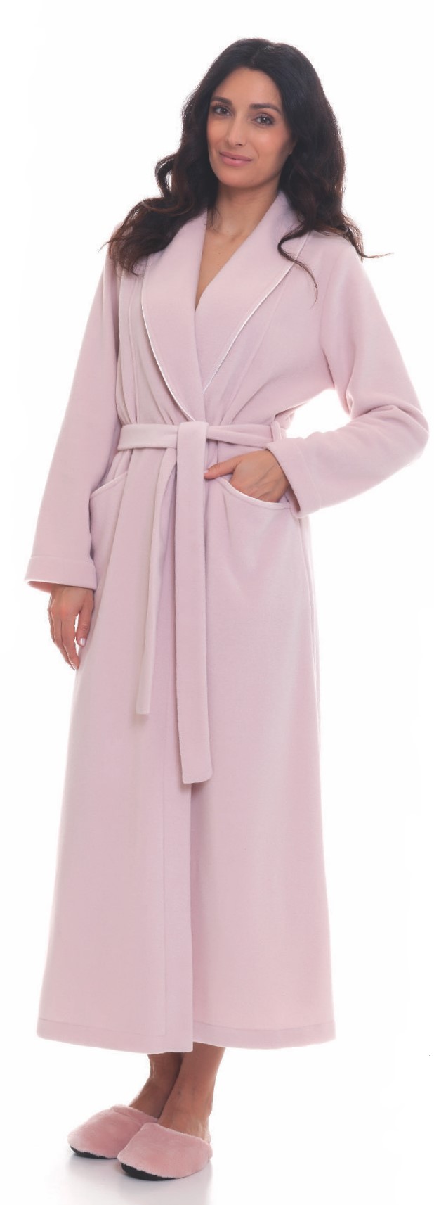 Vestaglia donna invernale sciallata pile cordoncino - Fleece winter woman's  dressing gown