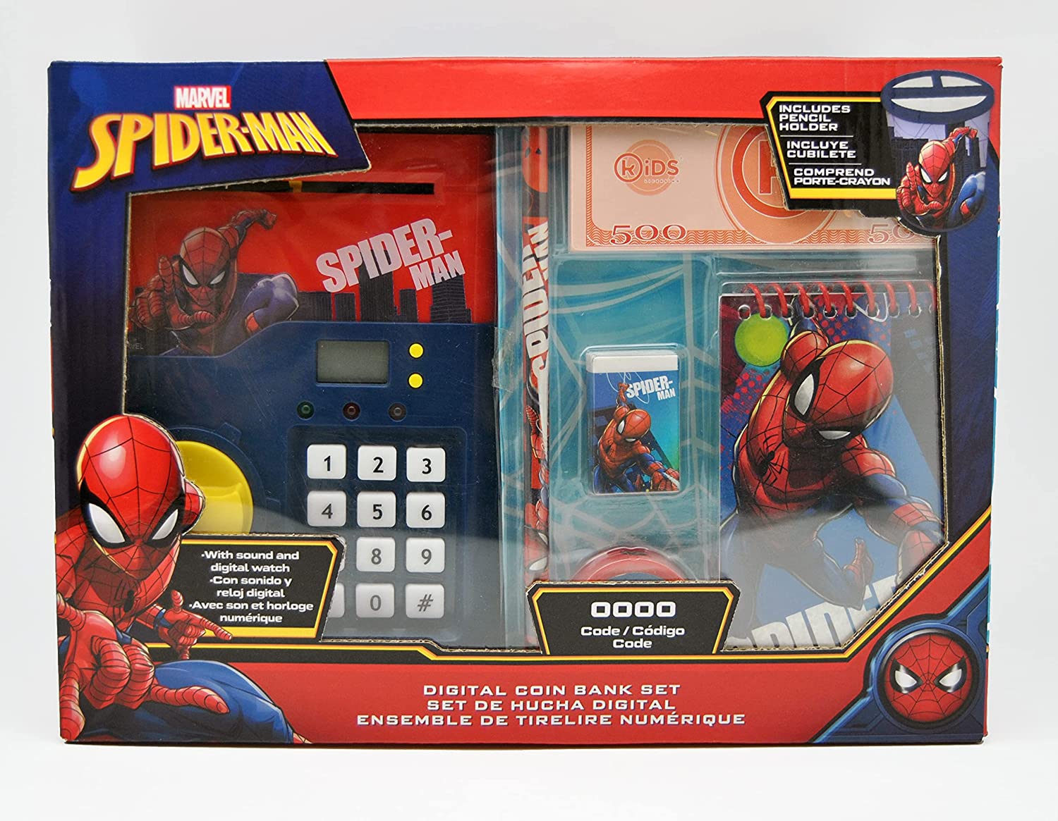 Salvadanaio Digitale con Combinazione Spiderman