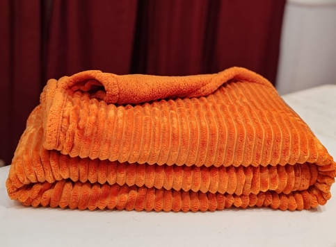 coperta matrimoniale invernale arancio