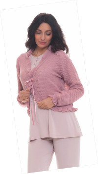 liseuse donna invernale rosa rouches lana wool winter womans liseuse
