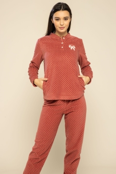 pigiama donna invernale serafino mattone micropile brick microfleece winter seraph womens pyjamas